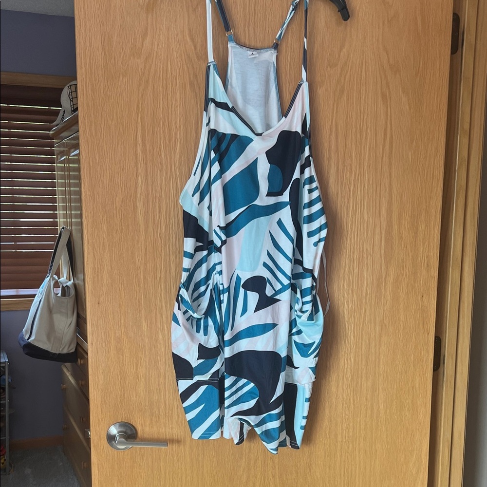 Blue and White Patterned Dress